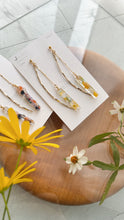 Dangling Stick Flower Earring with Golden Streamer No.1