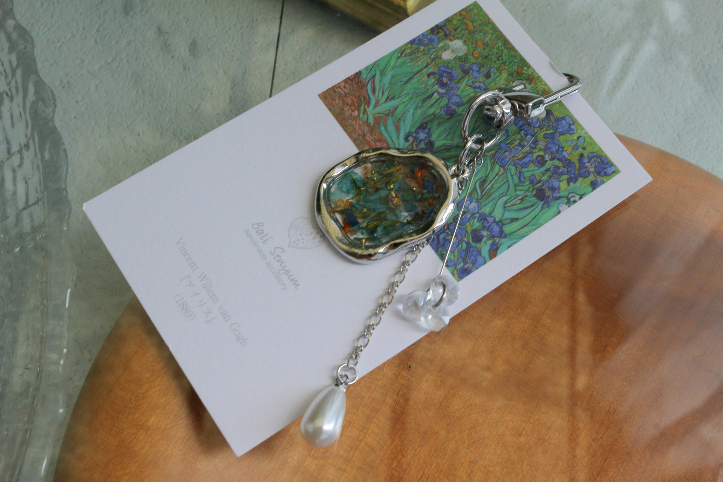 Gogh Inspired Flower Bag Charm No.1 - アイリス