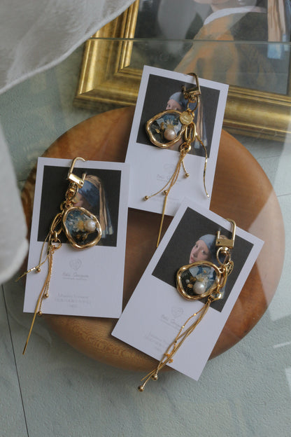Vermeer Inspired Flower Bag Charm No.4 真珠の耳飾りの少女