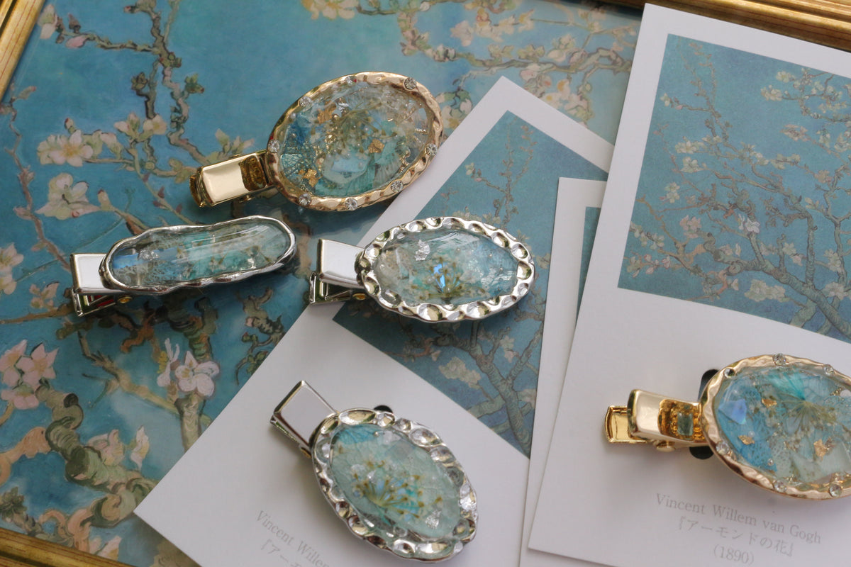 Gogh's Inspired Hair Clip - アーモンドの花