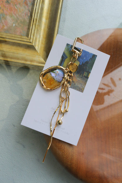 Gogh Inspired Flower Bag Charm No.1 Café Terrace at Night -夜のカフェ・テラスフォーラム広場