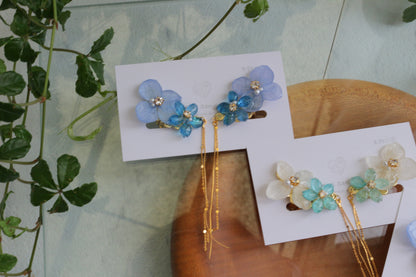 Hydrangea Flying Butterfly  No.53 - Clip-on(イヤリング）