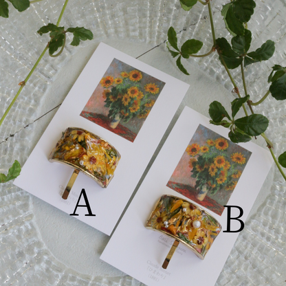 Monet Inspired Flower Ponytail Hook ひまわり