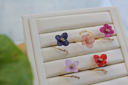 Hydrangea Three Gems NEW Ring No.13