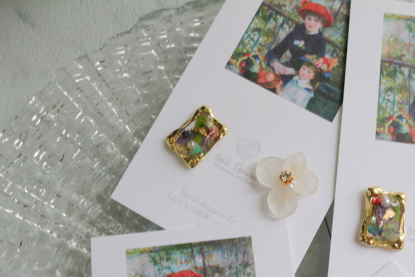Renoir's Two Sisters Inspired Earrings No.9 イヤリング Clip-on "ふたりの姉妹"