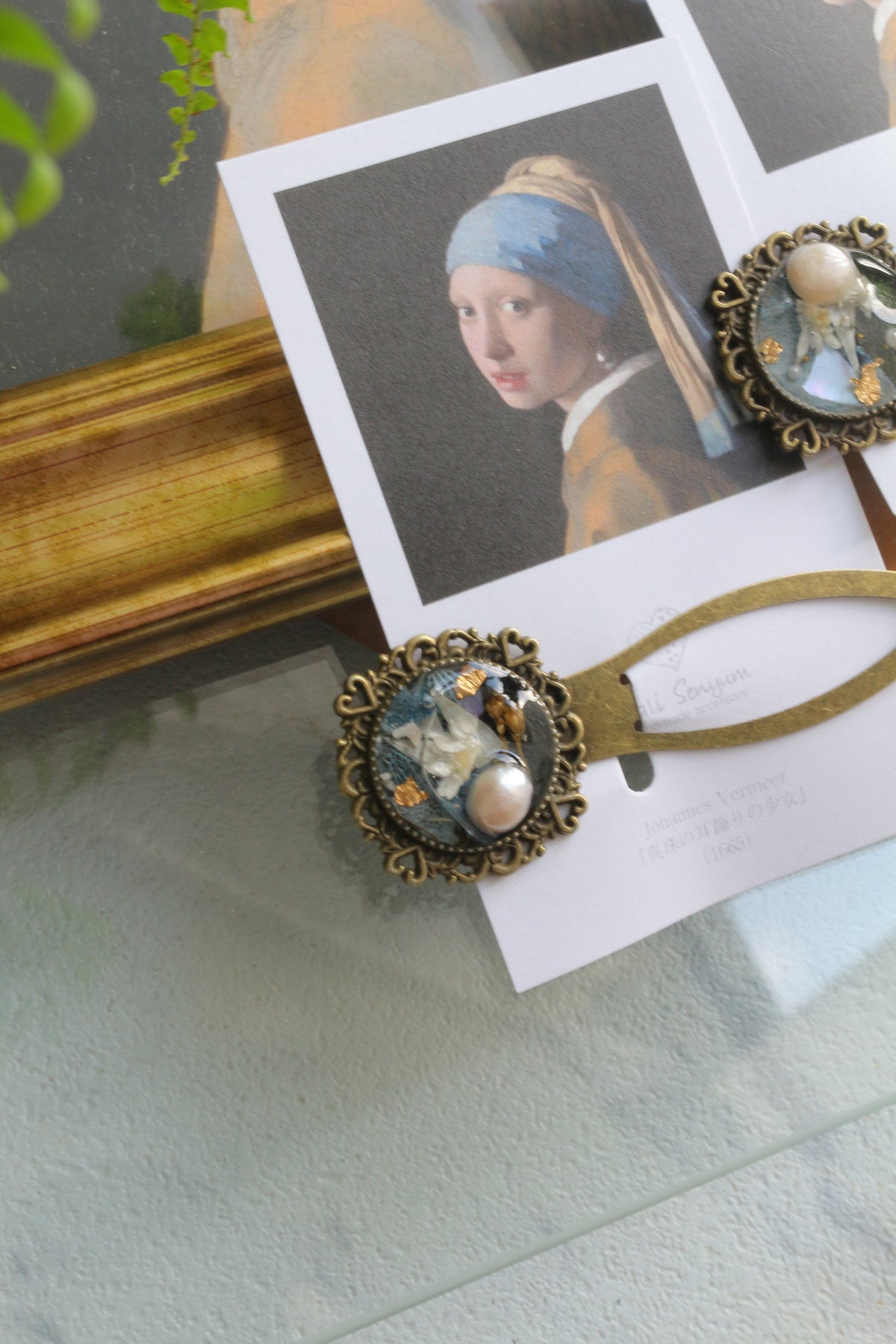Vermeer Inspired Flower Book Mark No.1 - 真珠の耳飾り