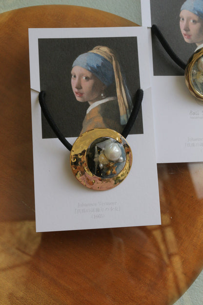 Vermeer Inspired Flower Hair tie  真珠の耳飾りの少女