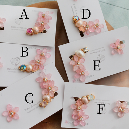 Someiyoshino Double Sakura Earring and Ear Cuff #S028