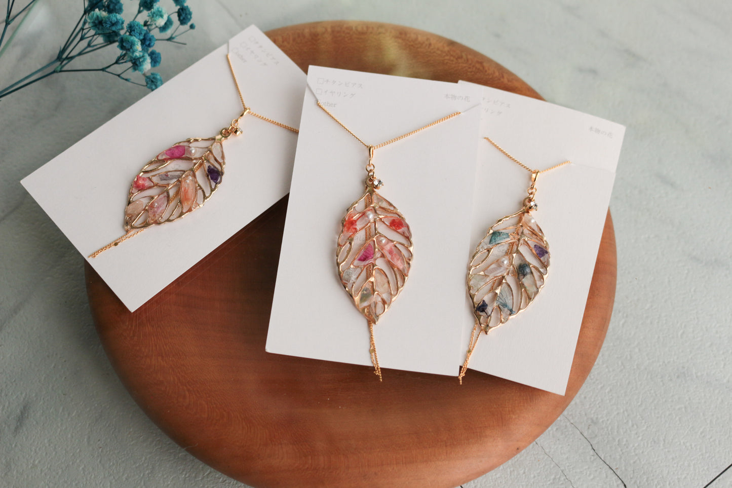Leaf Necklace with chain 60cm  No.13