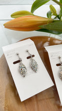 Small Leaf Earrings With Seasonal Flower Petals Silver color metal No.5