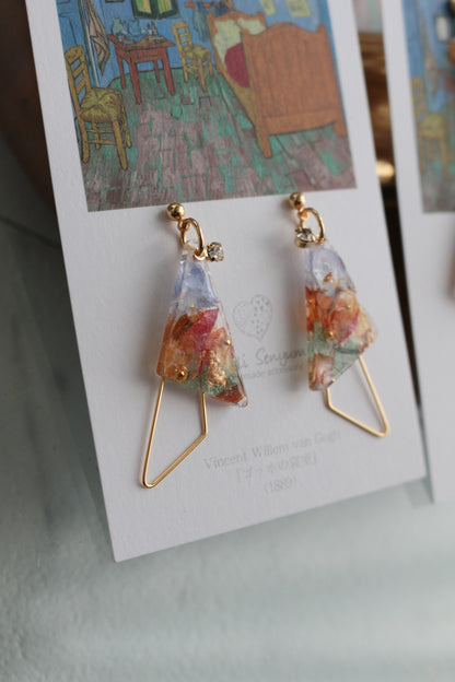 Gogh Inspired Earrings Bedroom in Arles-ゴッホの寝室