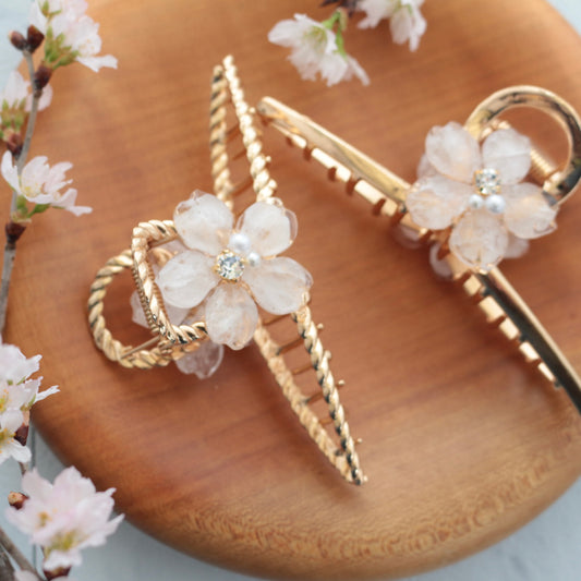 Someiyoshino Sakura Hair Clip - White Big