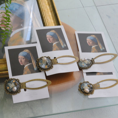 Vermeer Inspired Flower Book Mark No.1 - 真珠の耳飾り