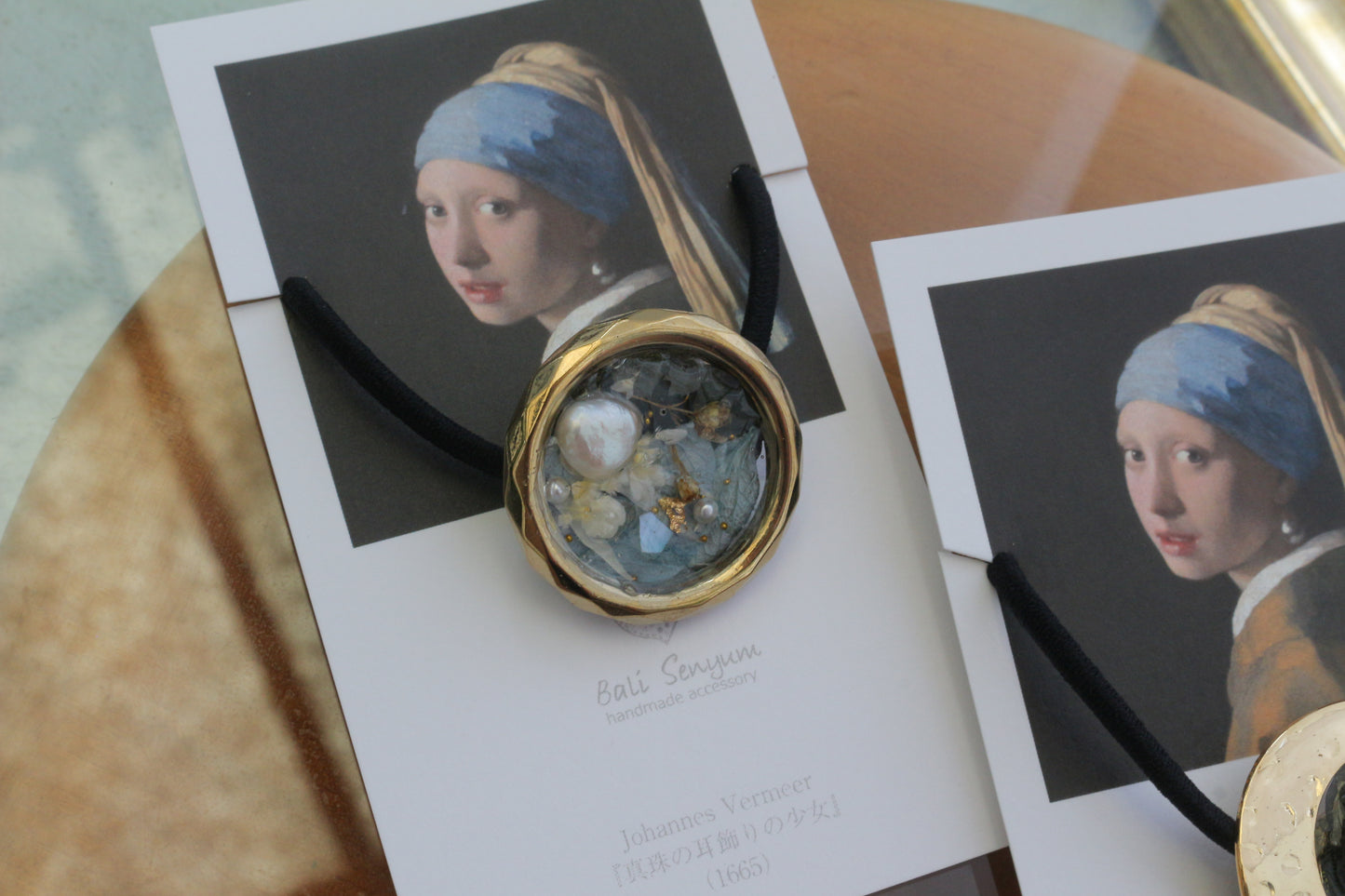 Vermeer Inspired Flower Hair tie  真珠の耳飾りの少女