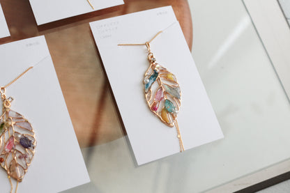 Leaf Necklace with chain 60cm  No.11