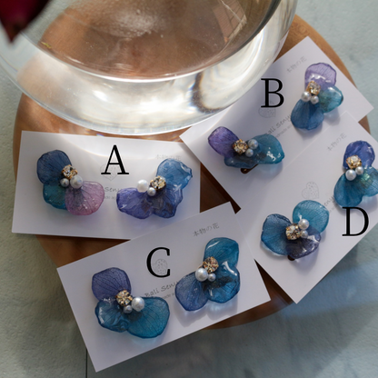 Gradation Hydrangea Wing No.142- Clip-on(イヤリング）