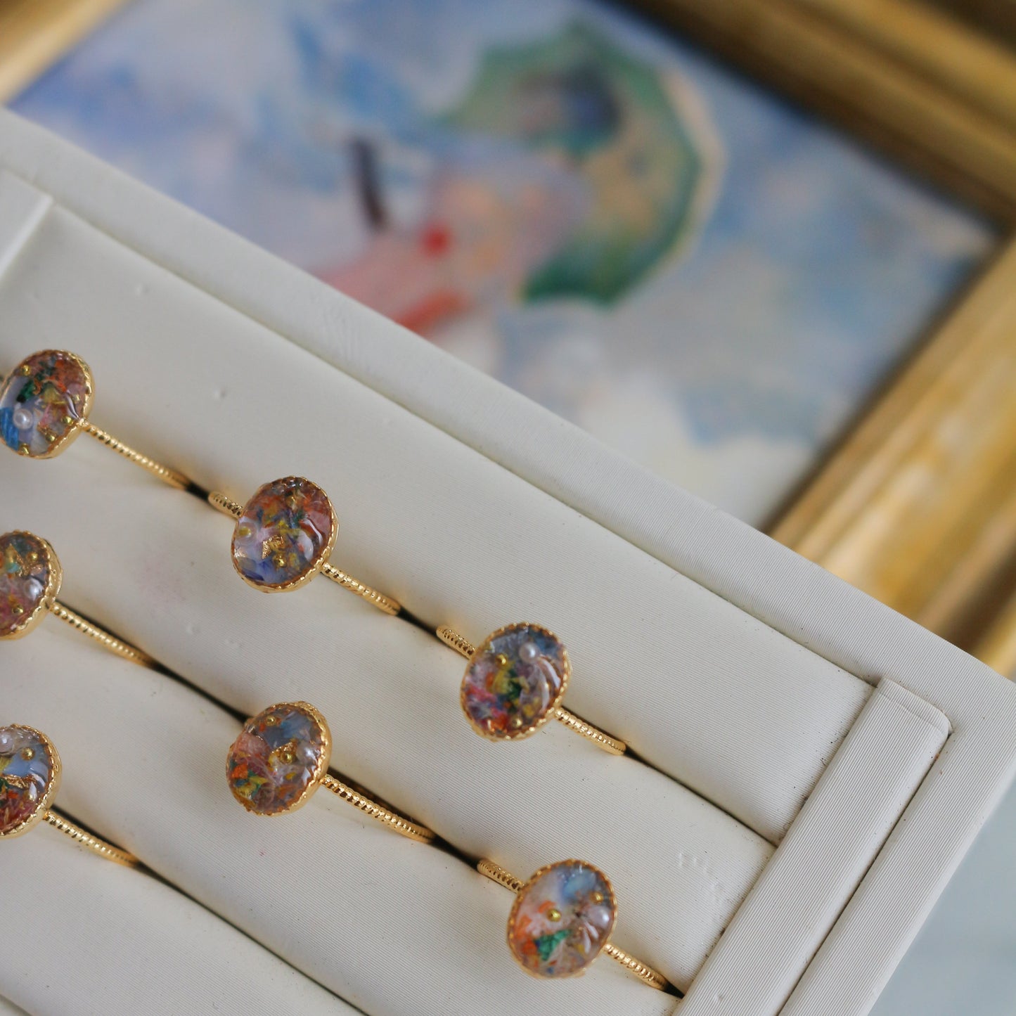 Monet Woman with a Parasol Inspired Ring No.1 -散歩　日傘をさす女性
