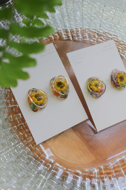 Sun Flower Earrings - 向日葵  〜 No.2 Clip-on イヤリング