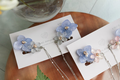 Hydrangea Flying Butterfly  No.44 - Clip-on(イヤリング）