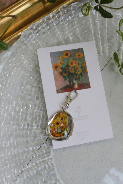 Monet Inspired Flower Key Chain ひまわり