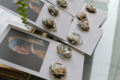Vermeer's Inspired Flower & Pearl Earrings No.6 ピアス Pierce 真珠の耳飾りの少女