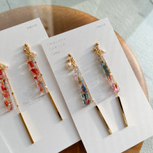 Dangling Stick Flower Earring with Pearl No.2