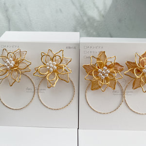 Three Layer Flower with Hoop Earrings with Color No.1