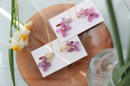 Hydrangea Flying Butterfly  No.46 - Clip-on(イヤリング）