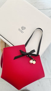 Heart Shaped Faux Red Leather Gift Bag