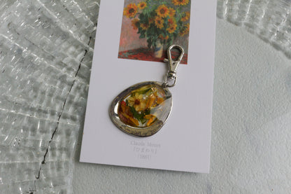 Monet Inspired Flower Key Chain No.2 ひまわり