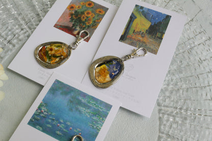 Gogh Inspired Flower Key Chain No.1 Café Terrace at Night -夜のカフェ・テラスフォーラム広場