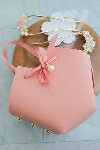 Heart Shaped Faux Leather Gift Bag