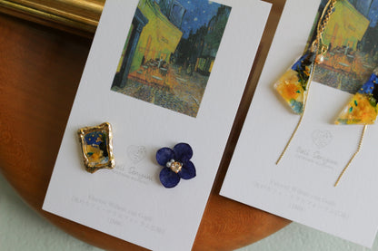 Gogh Inspired Earrings Café Terrace at Night -夜のカフェ・テラスフォーラム広場