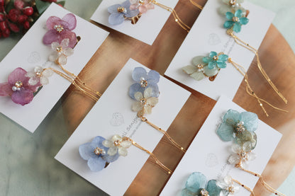 Hydrangea Flying Butterfly  No.39 - Clip-on(イヤリング）
