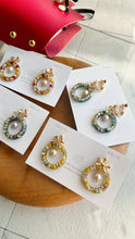 Colorful Christmas Wreath Earring