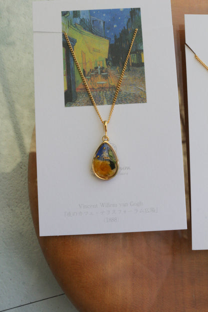 Gogh's Irises Inspired Necklace - 夜のカフェテラス