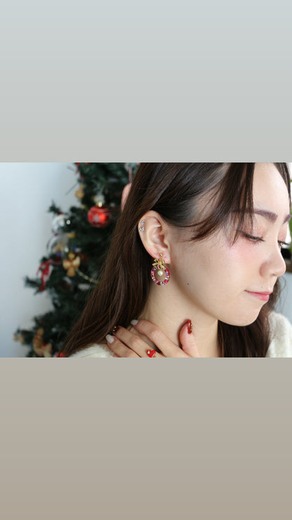 Christmas Wreath Earring (White Christmas) #21