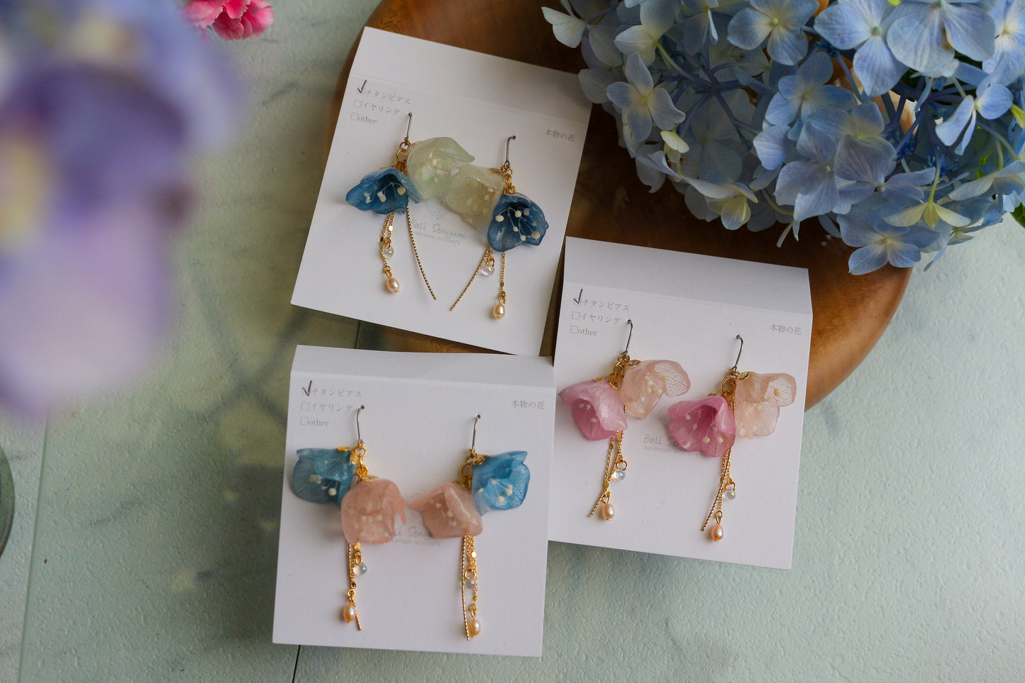 SUZUYOME2 Original Flower Earrings - No.9