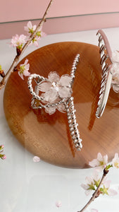 Someiyoshino Sakura Silver Color Hair Clip - White  Big