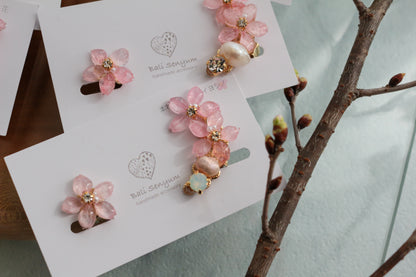 Someiyoshino Double Sakura Earring and Ear Cuff #S028