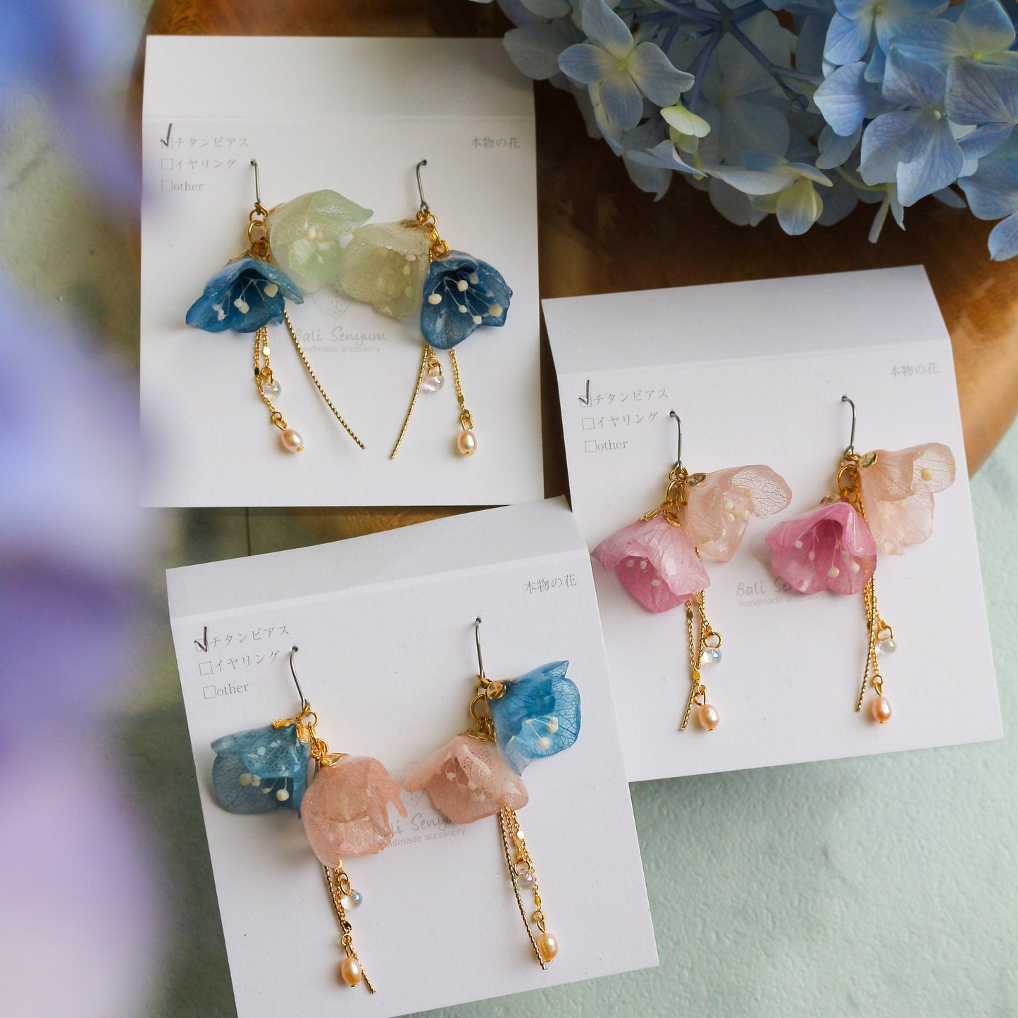 SUZUYOME2 Original Flower Earrings - No.9