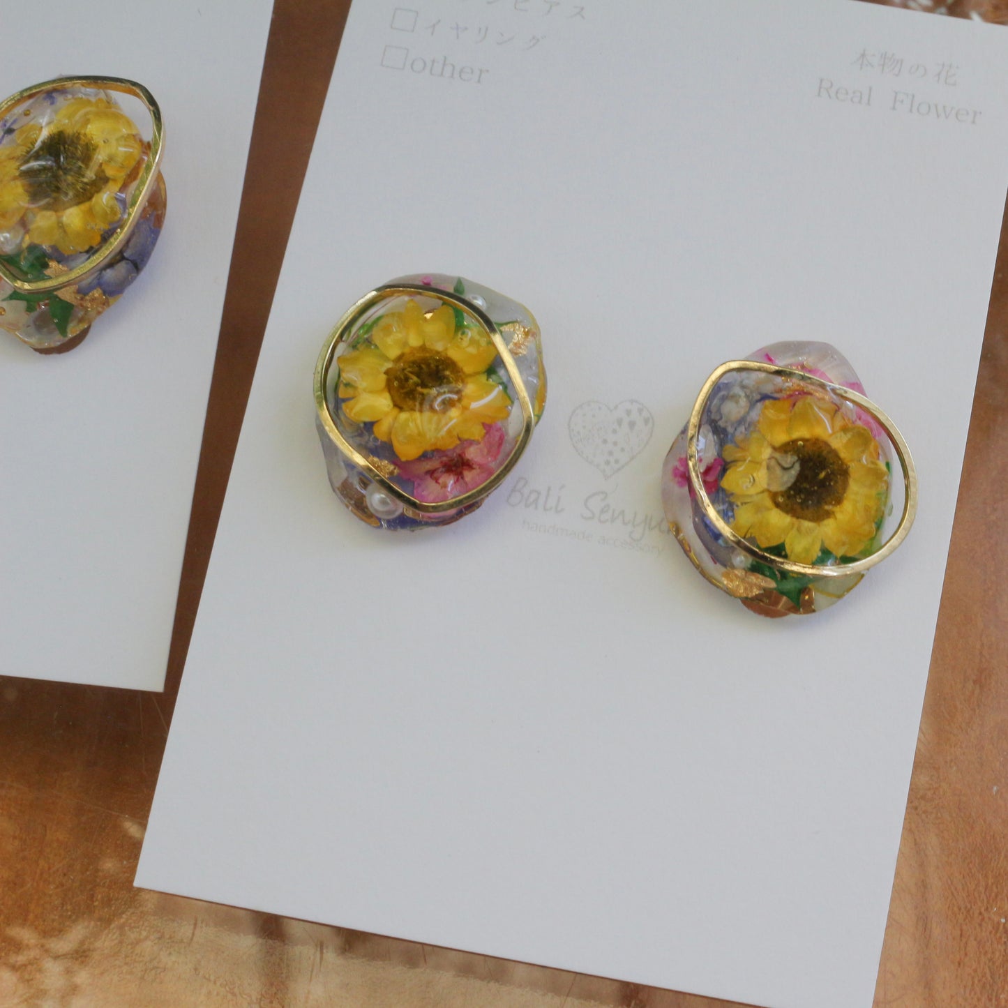 Sun Flower Earrings - 向日葵  〜 No.2 Clip-on イヤリング