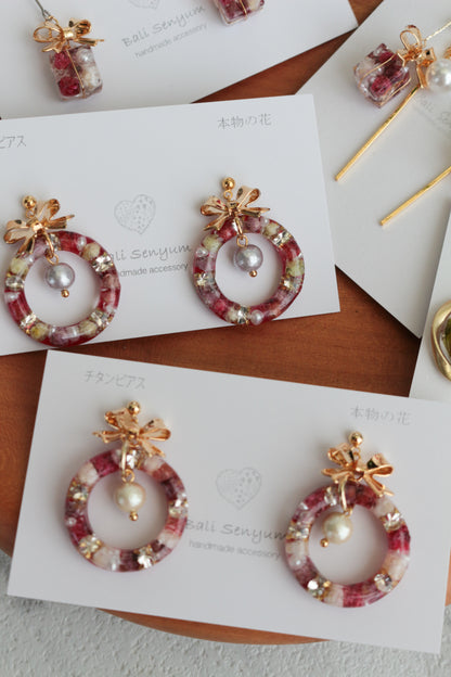 Christmas Wreath Earring (White Christmas) #21