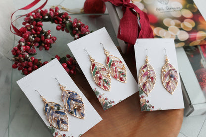 Christmas Leaf Earring