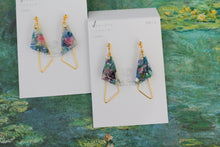 Claude Monet Water Lilies Inspired Triangular Floral Earrings -  No.7