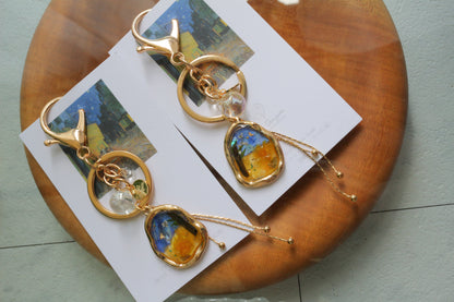 Gogh Inspired Flower Bag Charm No.3 Café Terrace at Night -夜のカフェ・テラスフォーラム広場