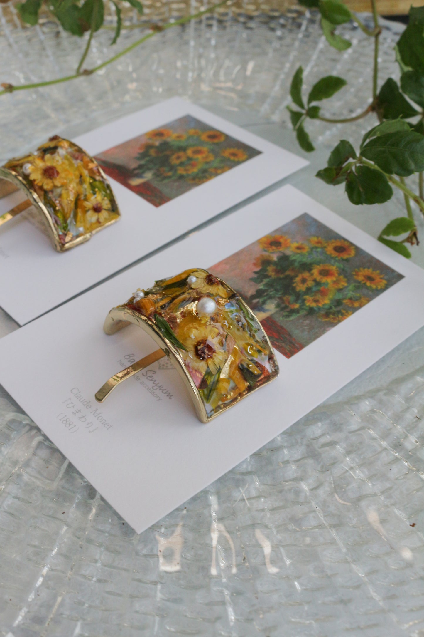 Monet Inspired Flower Ponytail Hook ひまわり
