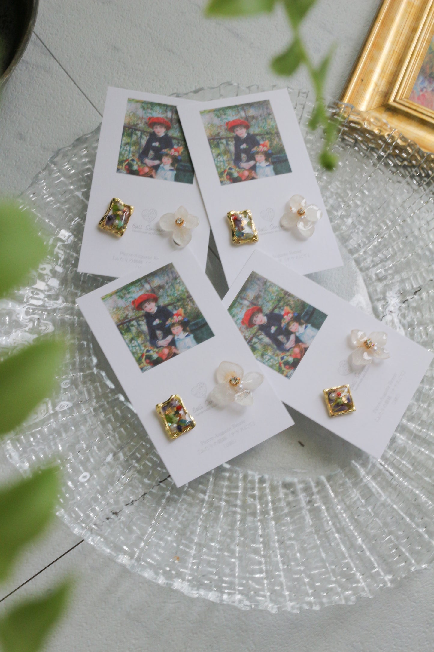 Renoir's Two Sisters Inspired Earrings No.9 イヤリング Clip-on "ふたりの姉妹"