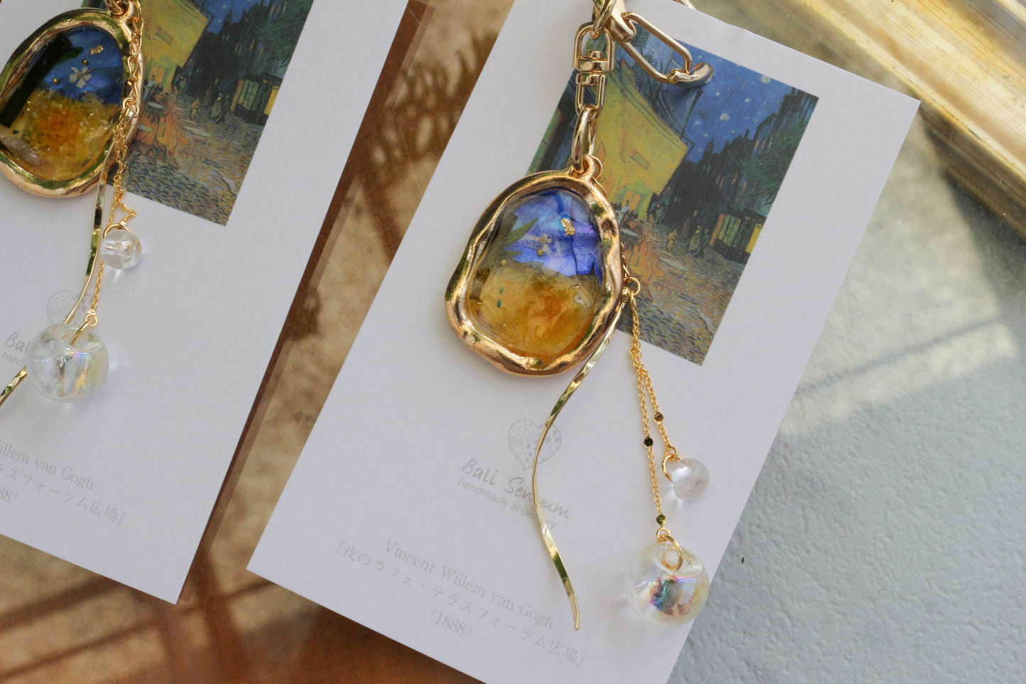 Gogh Inspired Flower Bag Charm No.2 Café Terrace at Night -夜のカフェ・テラスフォーラム広場