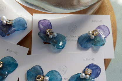 Gradation Hydrangea Wing No.142- Clip-on(イヤリング）